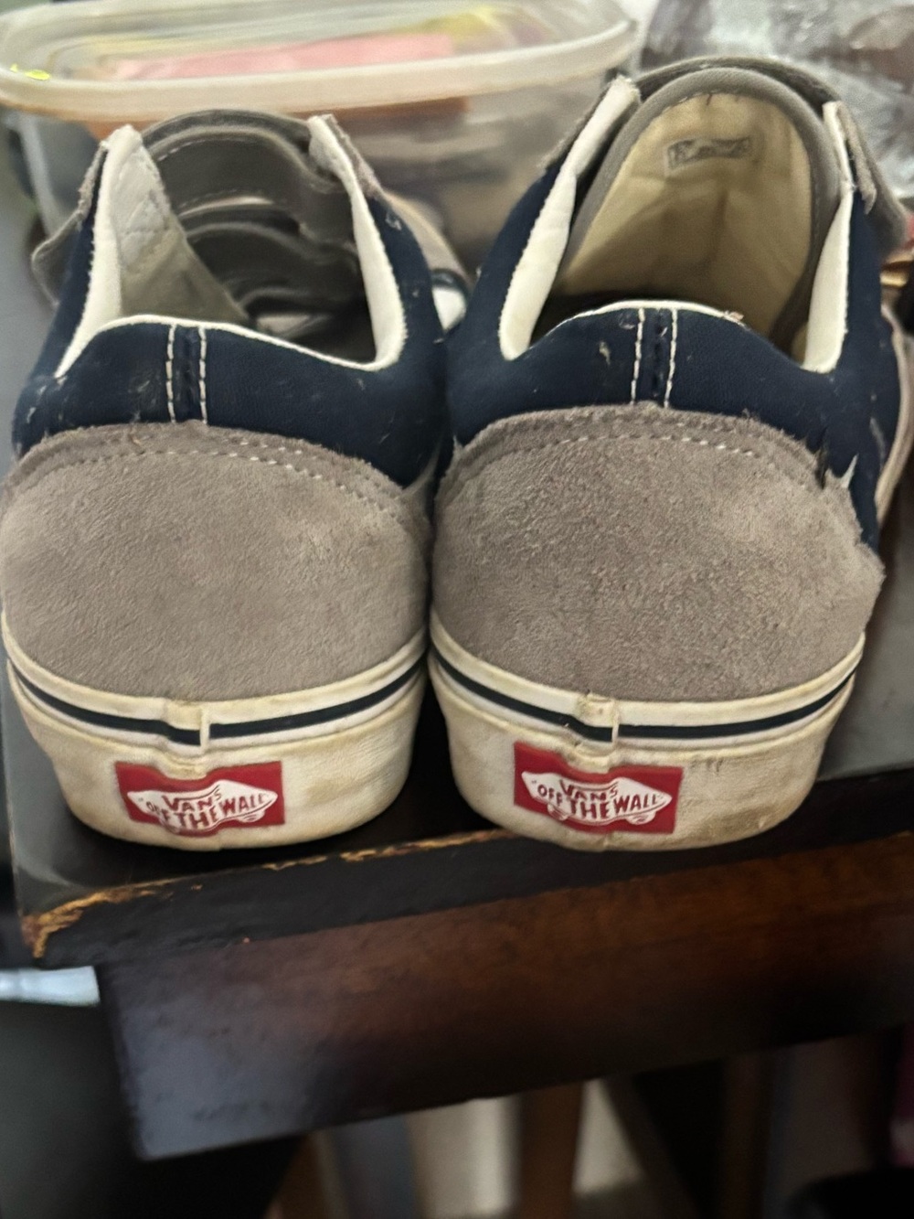 Vans Kids Low Top Sneakers in Navy and Gray